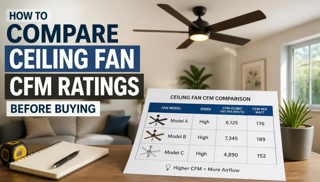 How to Compare Ceiling Fan CFM Ratings Before Buying