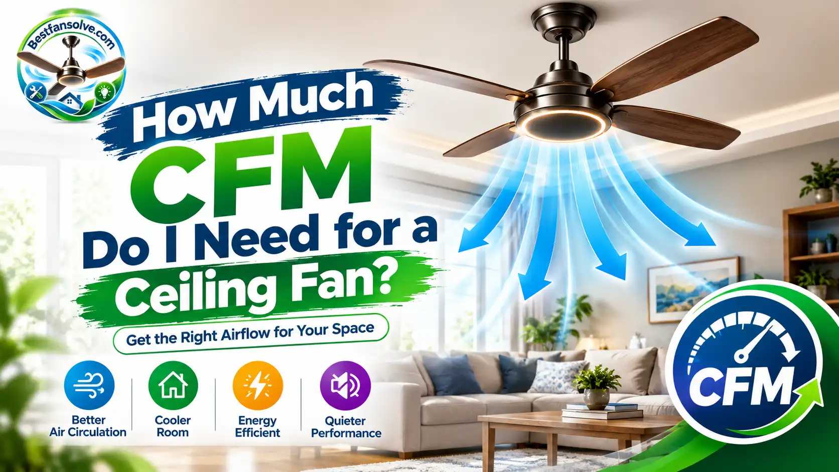 how much CFM do I need for a ceiling fan